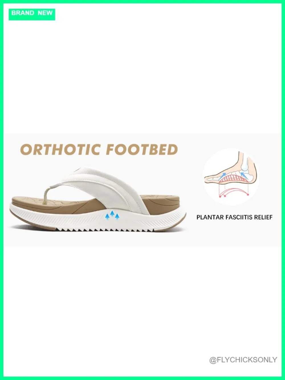 Women's Orthotic Cushion Flip Flops with Arch Support Platform Sandals